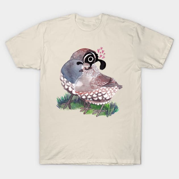 California Quail Couple T-Shirt by ProfessorBees